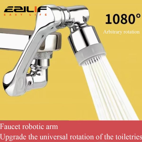 1080 Universal Rotation Faucet Extender Sprayer Head Kitchen Robot Arm Extension Faucets Mixer Aerator Bubbler Water Tap Nozzle