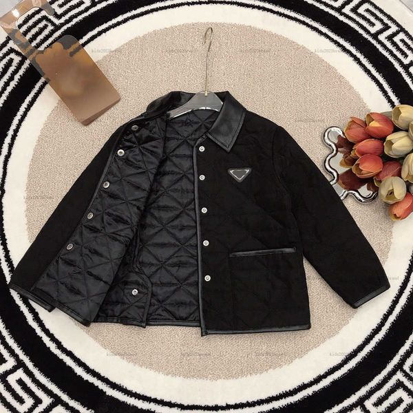 New designer baby cotton jacket Soft PU leather collar child Winter Coat Size 100-150 CM Warm Outwear for boys girl