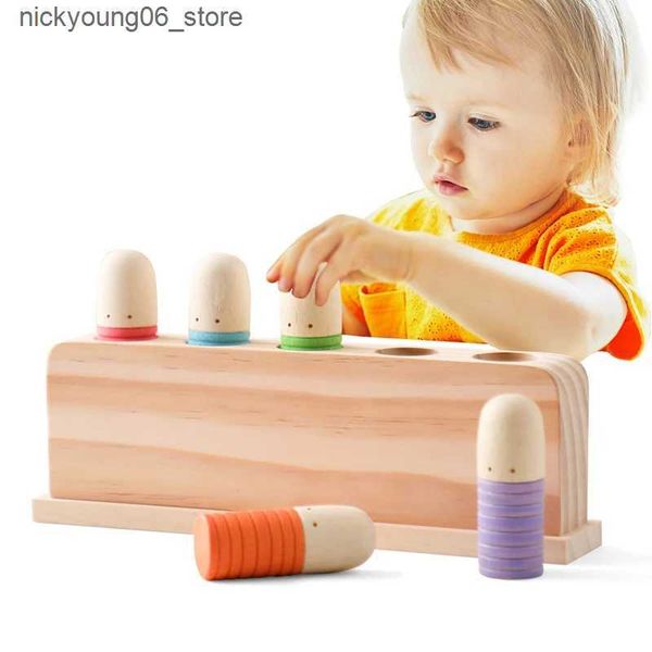 Hammering Pounding Wooden High Quality Pine Wood Bouncing Toy Montessori Toys For Children Colour Perception Strength Training Baby Block L2