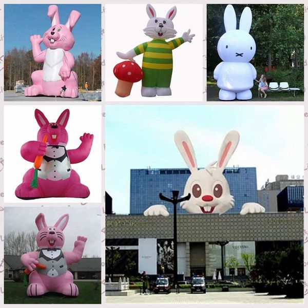 Outdoor Games Happy Easter Decor Inflatable easter bunny more style rabbit balloon with blower Customized on sale 45656