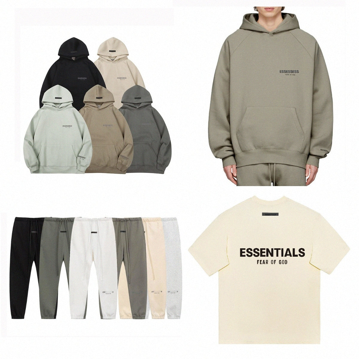 designer essent hoodie Fashion loose hoodies women mens essentail Streetwear essen t shirt luxury sweatshirts Tops Clothing essenteil Hoodie Hip Hop