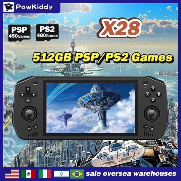 Powkiddy X28 Unisoc Tiger T618 5.5 Inch Touch IPS Screen Android 11 PSP PS2 HD TV OUTPUT Retro Game Machine 512G 70000Games Y240808