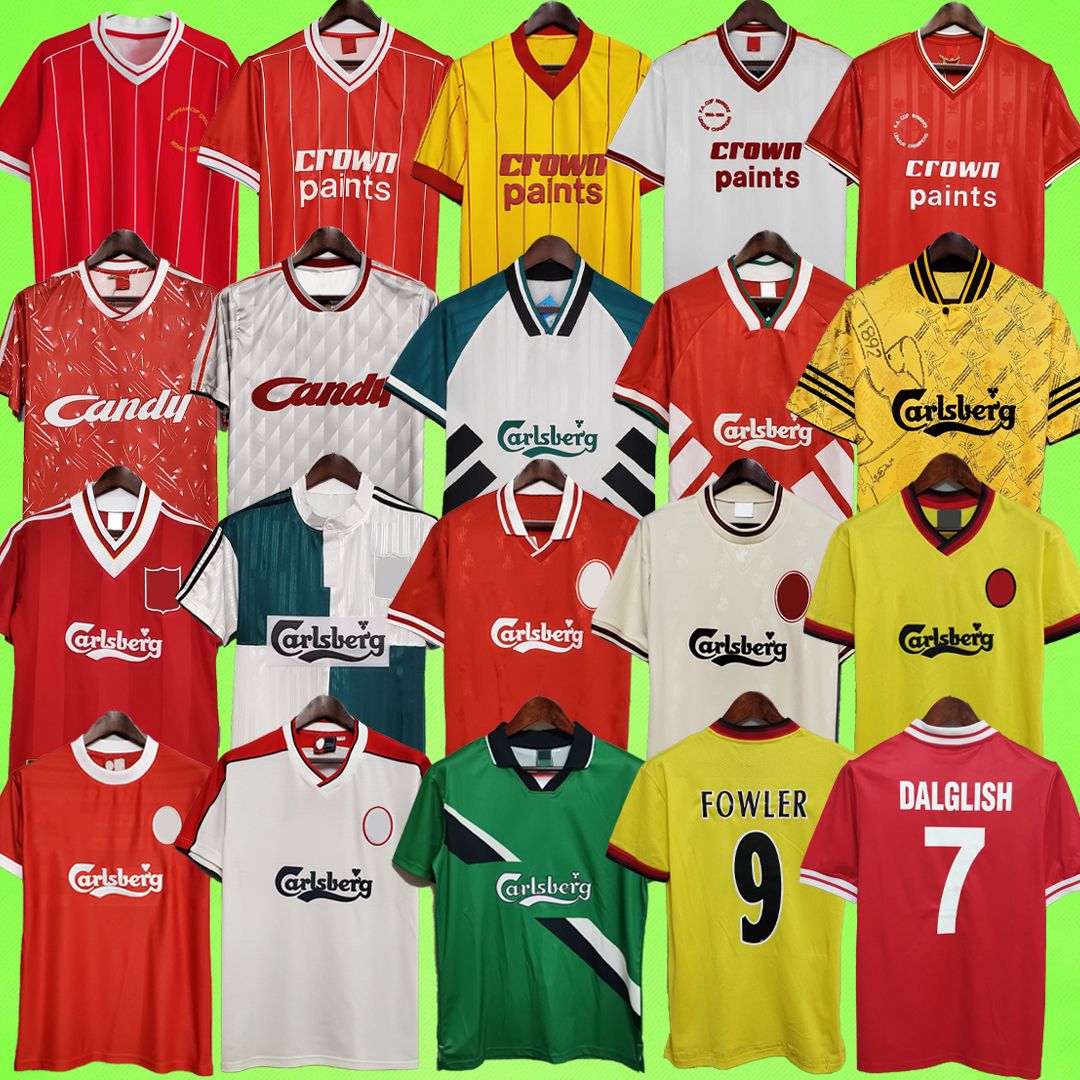 Retro soccer jerseys 81 82 83 84 85 86 87 89 91 92 93 94 95 96 97 98 99 00 vintage football shirts DALGLISH RUSH JOHNSTON MCMANAMAN OWEN FOWLER BARN