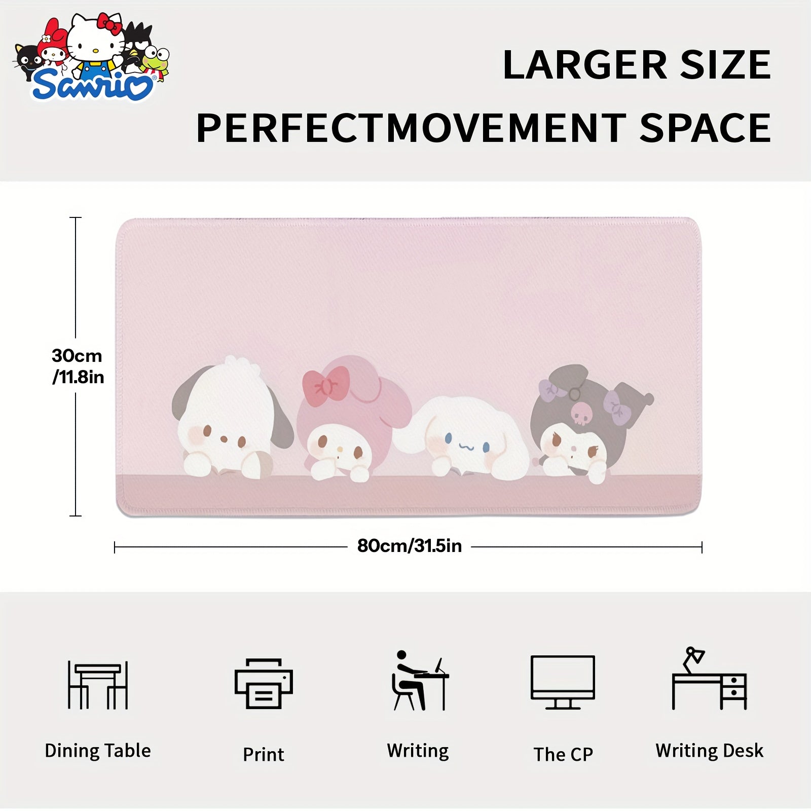 TEMU Cartoon Mouse Mat Featuring 4 Characters In A Row Mouse Mat Office Gaming Desk Mat Anti-slip Mouse Keyboard Mat Desk Mat, Cute Character Design