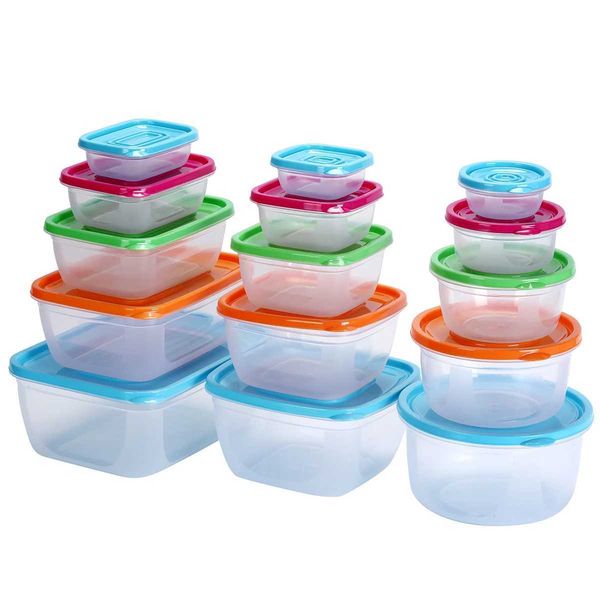 5-piece plastic food container set storage bowl with lid kitchen utensil storage box lunch box Y241203