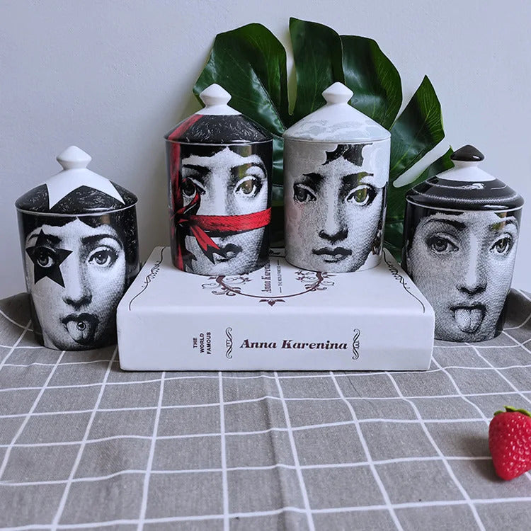 Storage Ceramic Scented Candle Jar With Lid Exguisite Red Lip Ornament Jewelry Box Holder Home Dessert Dried Fruit Bottle 250220