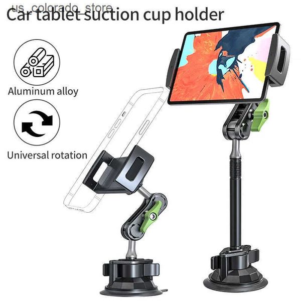 Cell Phone Mounts Holders Aluminum Alloy Car Tablet Support 360 Rotation Adjustable Stand with Suction Cup Mount for 4-12.9 Inch Tablets Mob