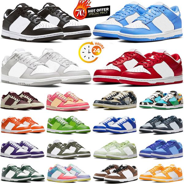 Designer Men Women Casual shoes Sneakers White Black Panda Grey Fog UNC GAI Varsity Green Laser Orange Syracuse Mummy Coast Candy flat sport