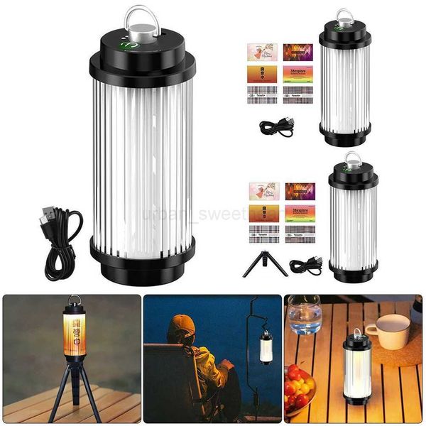 LED Magnetic Camping Lantern 5 Light Modes Hanging Tent Light 2000mAh Multifunction Desktop Light Type C Charging for EmergencyCL240722