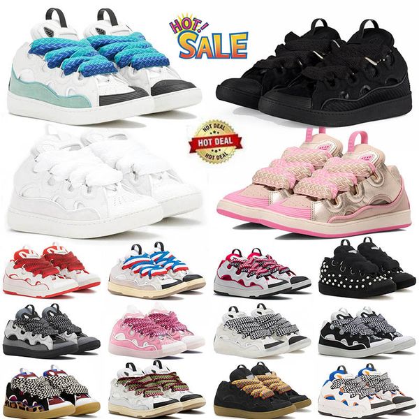 Luxury Leather Curb Mother and Child Embossed Designer Casual Shoes pink leopard Denim Foam Suede Women Mens Sneakers Calfskin Platform Rubb