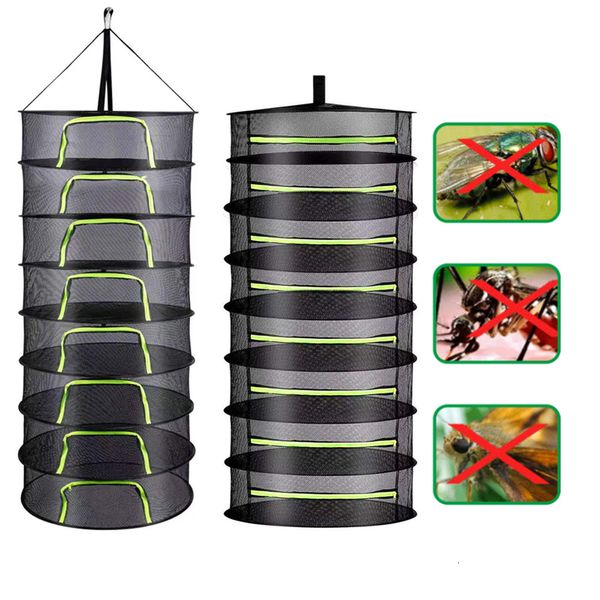 Other Home Storage Organization 2 8 Layers Drying Net For Herbs Fish Hanging Basket Folding Dry Rack Herb Vegetable Dryer Bag Mesh Flowers 2