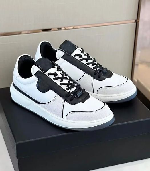 Top Brand Low-Top Men White Black Sneakers Mesh Suede Calfskin Quilted Party Wedding Dress Skateboard Walking Wholesale Comfort Footwear EU3