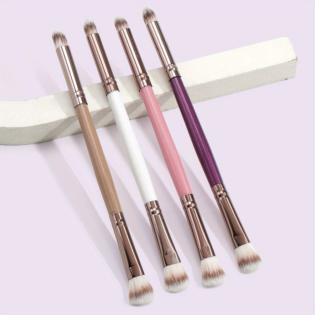 TEMU 4pcs Professional Eye Makeup Brush Set With Soft Bristles, Eyeshadow Brush, Concealer Brush, Blending Brush, Travel Portable Makeup Tool