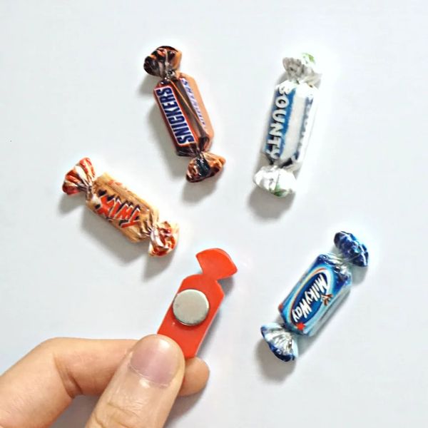 5Pcs Colorful Candy Fridge Magnets Chocolate Lollipop For Refrigerator Cute Home Kitchen Decorations Po Stickers 241120