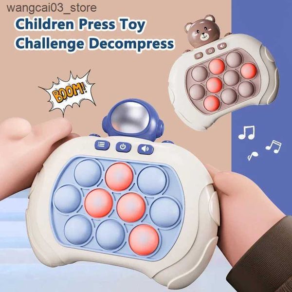 Decompression Toy Pop Quick Push Bubbles Electron Game Machine Kids Handheld Cartoon Press Fidget Toy Fun Whac-A-Mole Squeezing Games for Ch