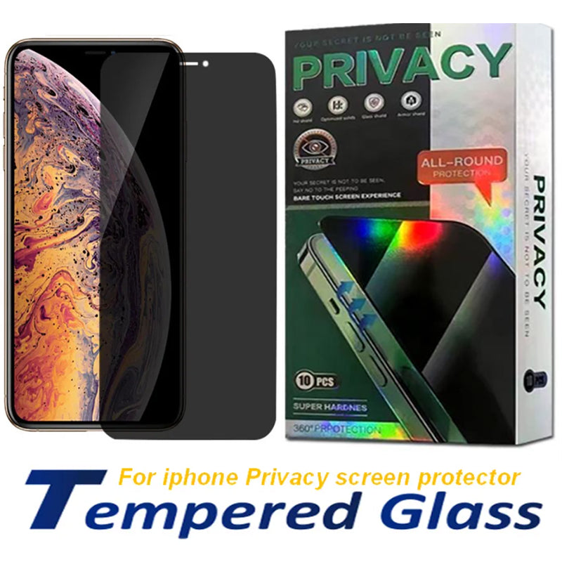 privacy tempered Glass Screen Protector For iPhone 16 15 14 Pro Max 13 mini 12 11 XR XS X 8 7 Plus S25 S24 2.5D 9H Screen Protector Edition Film 9H