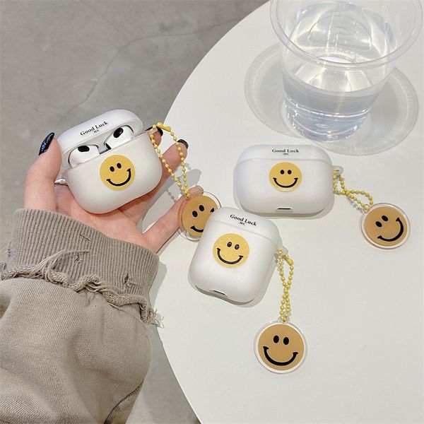 ddmygifts Cartoon smiley face suitable for Pro 1-2-3 generation Bluetooth wireless headphone cover, cute frosted soft shell A
