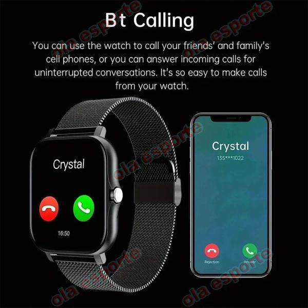 2024 Smart Watch Android Phone 1.44&#039;&#039; Inch Color Screen Bluetooth Call Blood Oxygen-Pressure Monitoring Smart Watch Women Men