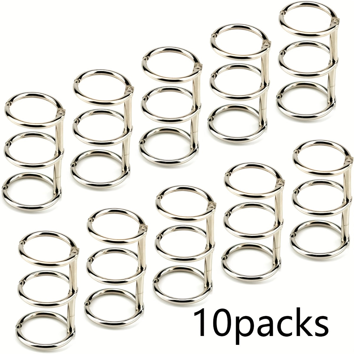 TEMU 2-5-10-15-20pcs Silvery Metal -ring Binder Rings, Inner Diameter 0.8inch - Durable Metal Binder Rings, Suitable For Notebooks, Photo Albums And