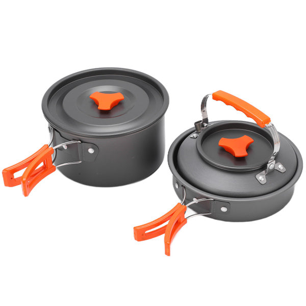 Pot with Tableware Combination AntiSlip Non Stick Coating Easy to Clean Camping Cookware Set fash