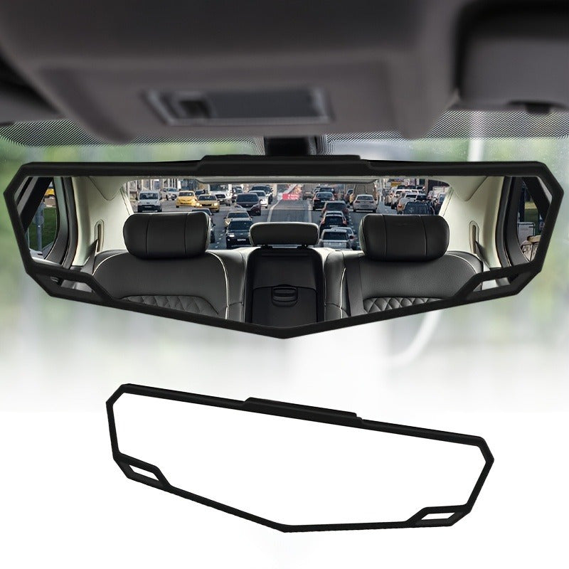 TEMU Clip-on Wide-angle Rearview Mirror - Rectangular Non-spherical Lens Reduces Blind Spots, Eliminates Tunnel Effect For Vehicle Safety, Driving