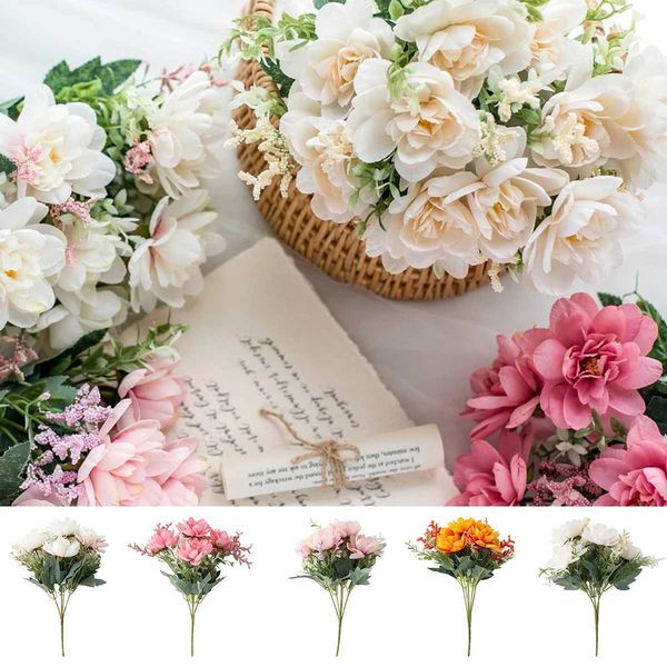 Artificial Peony Bouquet Silk Rose Vase Home Decoration Garden Wedding Decoration Fake Plants Simulated Flower DecorationX240910