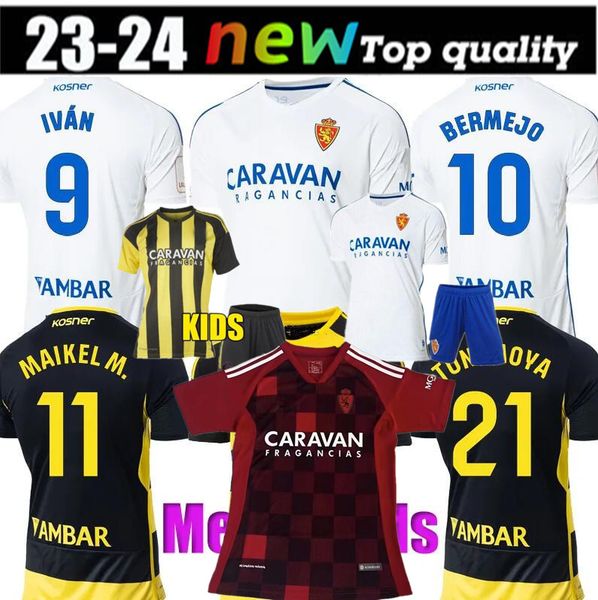 23 24 Real Zaragoza FRAN GAMEZ Soccer jerseys ZAPATER 2023 2024 home away JERSEY POMBO KAGAWA Football shirts GUTI JAVI ROS MEN KIDS L. SUAR