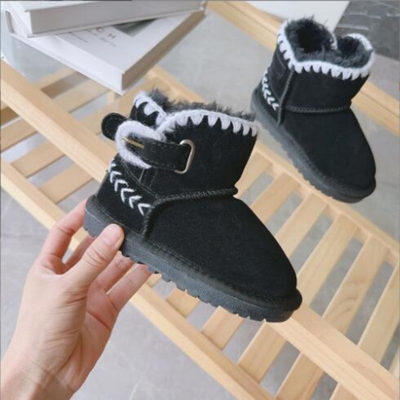 Anti-Slip Design Infant Snow Booties in Soft Genuine Leather, Perfectly Warm and Sturdy for Little Ones