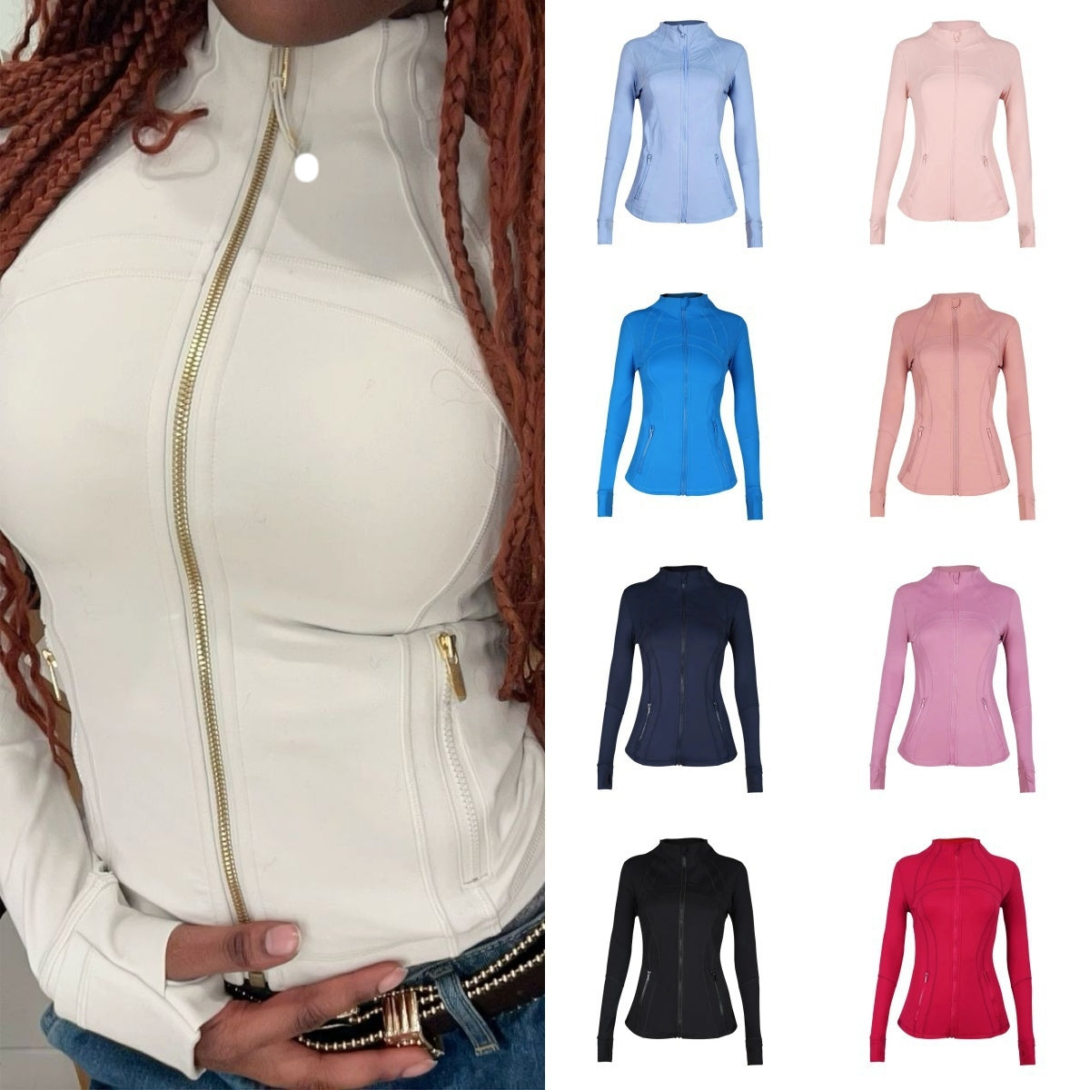 2025 5A Yoga Jacket Women Define Workout Sport Coat Fitness Jacket Sports Quick Dry Activewear Solid Zip Up Sweatshirt Sportwear Hot Sell jackets