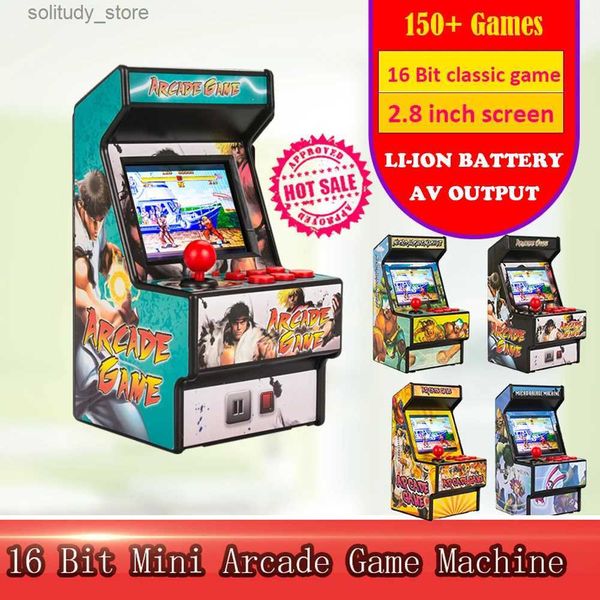 Portable Game Players 2.8 inch 16 bit mini handheld video arcade game portable console (with built-in 150+classic retro games) Q240326