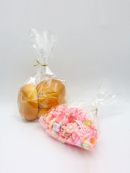 100 Pcs Clear Cello Cellophane Plastic Gift Bags forCandy Bread Gift Bag Packing Resealable Food Storage Bag with Twist Ties
