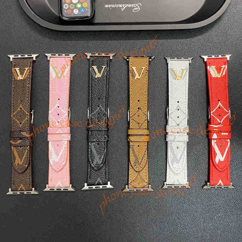 Designer Apple Watch Band For iwatchs series 10 9 8 7 6 5 4 SE Ultra 2 Smart Straps Leather Watch Strap 38-40-41-42-44-45-46-49mm Smartwatches brand