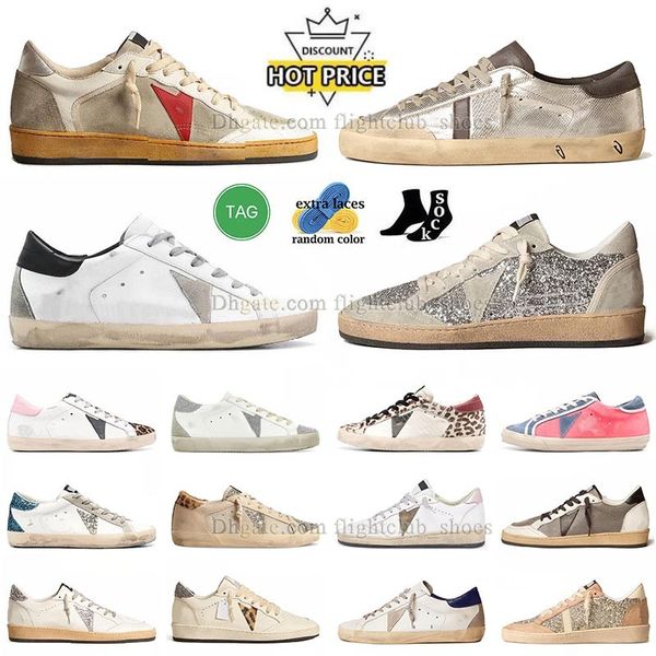 Treinadores de super-estrelas originais originais Histar Casual Shoes Shoe Shoe Fashion Itália New Goose Ball Star Black Glitter Luxury Gold