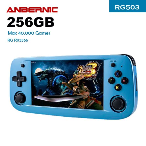 256G Anbernic RG503 Retro Handheld Game Console Video Player LINUX System 4.95 inch Full View Screen WIFI 1.8GHz MAX 40000 Games