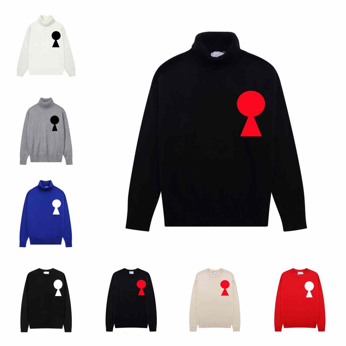 mens sweaters y2k hoodies designer heart classic knitwear sweater womens candy-colored pullover sweater cardigan crew neck streetwear
