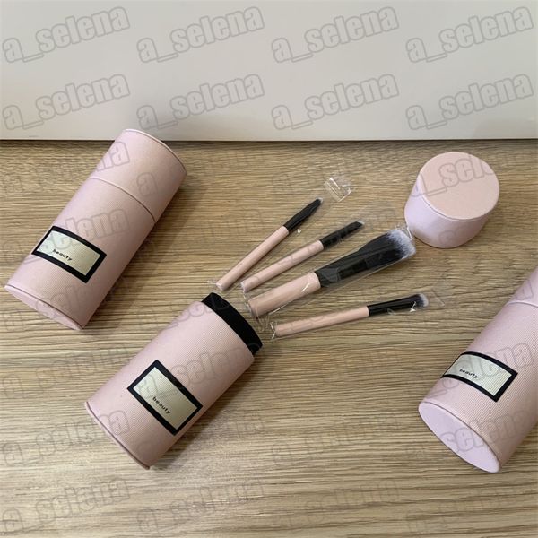 Brand Mini Makeup Brushes 4pcs-set Foundation Brush Face Cosmetic Tools Foundation Brushes with Round Bucket Holder