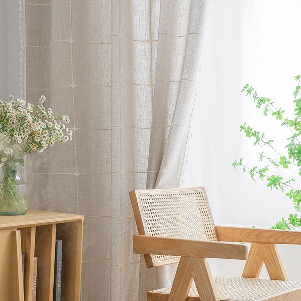 A884 Elegant Semi-Shade Fabric Curtain with Easy Install for Bedrooms & Bay Windows Without Drilling