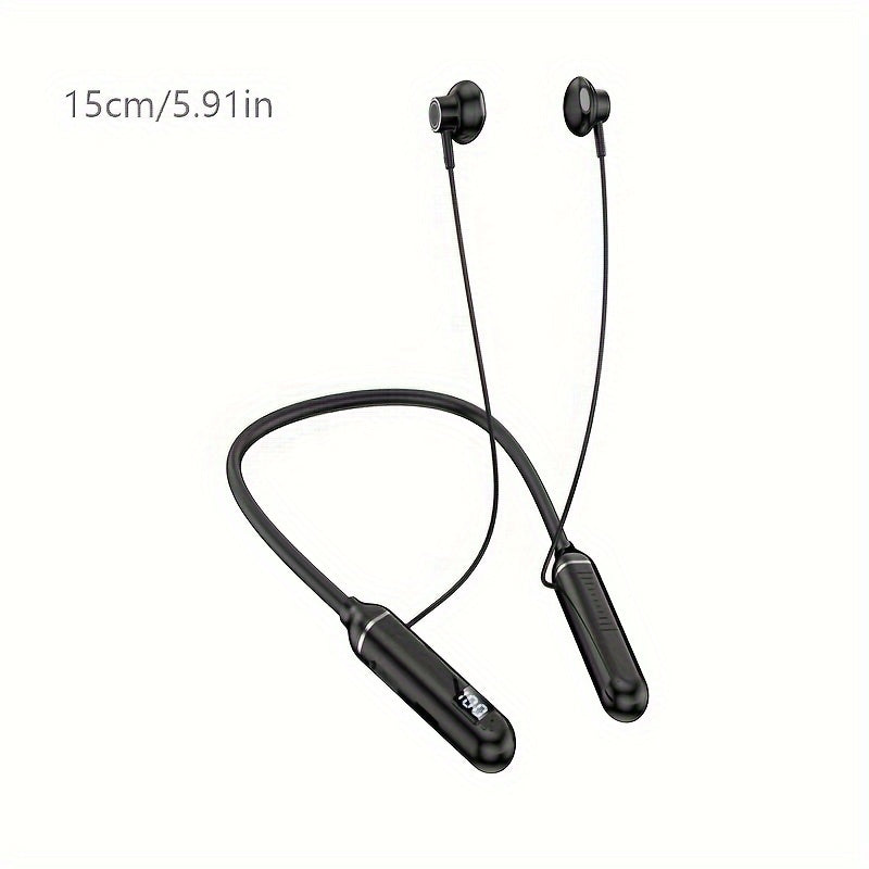 TEMU Brand-new Wireless Neck Headphones, With Enc Noise Reduction Charging Display And High-definition Dsp Intelligent Noise Reduction Chip, ,