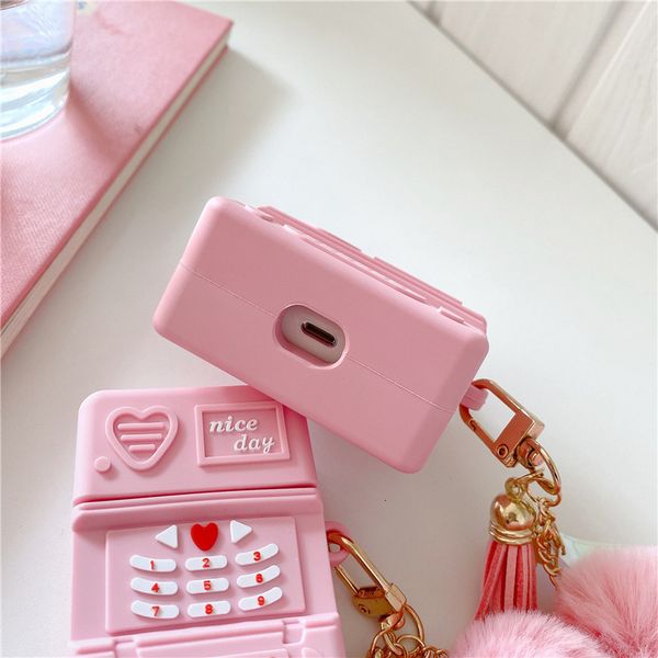 ddmygifts Pink Phone Pro2-3 Generation Bluetooth Wireless Earphone Cover Cute Anti Loss Silicone Case Suitable A