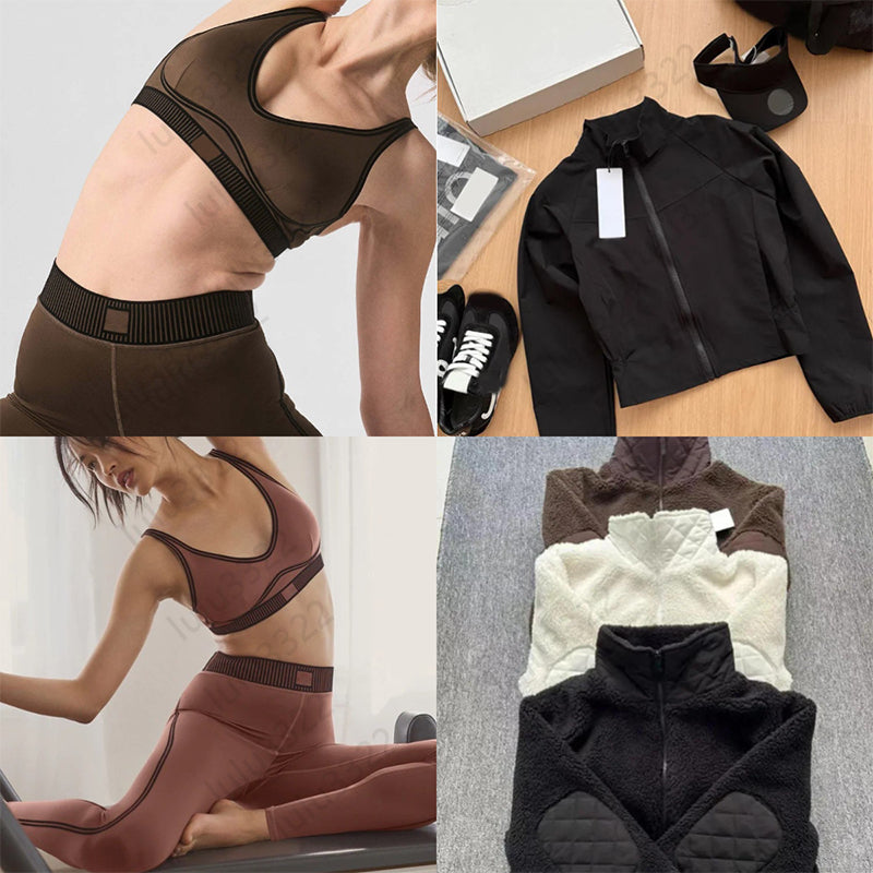 Women clothes Yoga Pants set quick-drying stand-up collar sports jacket with zipper for windproof outdoor running, fitness, long-sleeve yoga suit
