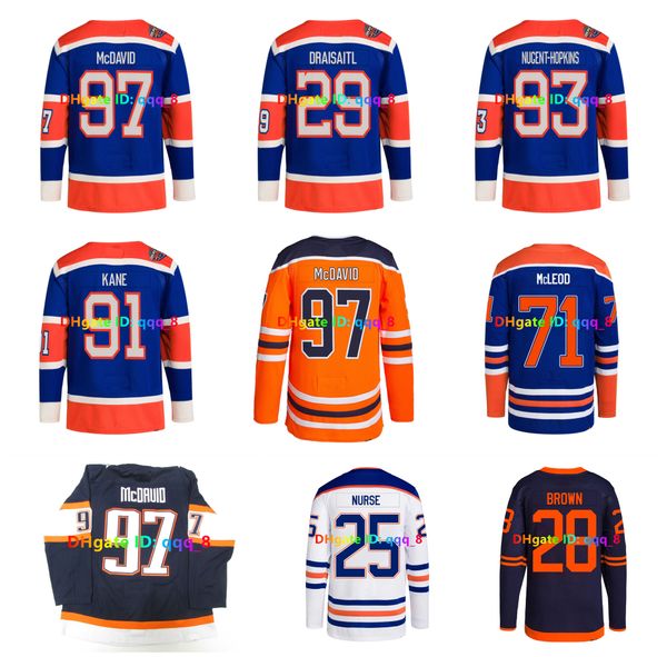 Connor McDavid Leon Draisaitl 2023 Heritage Classic Hockey Jerseys Zach Hyman Nurse Ryan McLeod Ryan Nugent-Hopkins Connor Brown Evander Kan
