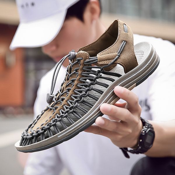 Large size summer breathable beach wrapped head Korean version woven sandals, men&#039;s couple a09c593 2a15ae3