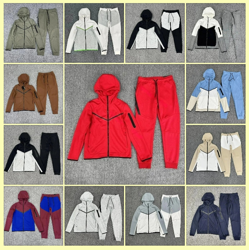 Mens Womens Nocta Hoodies Tracksuits Jackets Tracksuit Tech fleece Full Zip Hooded Sweatshirt Loose Pants Man Black White Grey Techfleece Sports Sui