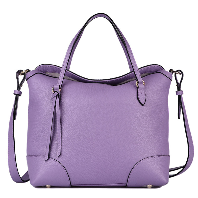 Genuine Leather Women&#039;s handbags Purple Purse Ladies Shoulder bag fashion soft Grain leather Crossbody Bags
