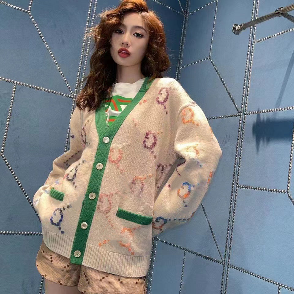Designer Sweater Women&#039;s Autumn Cardigan letter knitting fashion Long Sleeve Women High End Jacquard Cardigan knitting Sweaters Coats