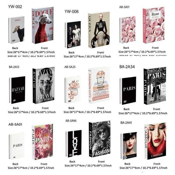 Luxury Brand Custom Fake Books Perfume Fashion Girl Flowers Magazine Art Decorative Book Storage Box Coffee Table Pop Home DecorXJ240828