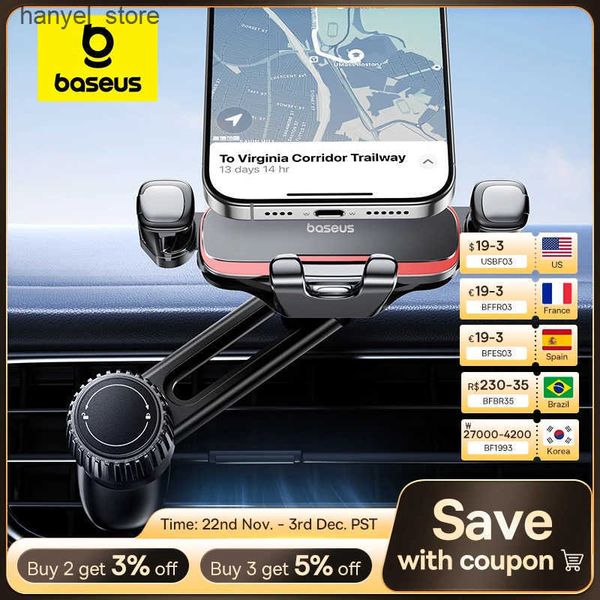 Cell Phone Mounts Holders Baseus car phone holder automatic clamping gravity metal air vent phone holder installation never clogs air vent c