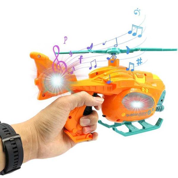 Novelty Games Bubble Gun Electric Automatic Soap Helicopter Bubble Machine Childrens Portable Outdoor Party Toy Light Blower Toy Childrens G