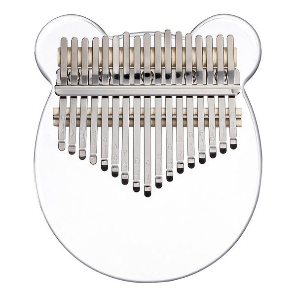 Acrylic Kalimba 17-21 Keys Transparent Thumb Piano Bear Heart Shape Calimba Keyboard Musical Instrument With Case Ideal Gift