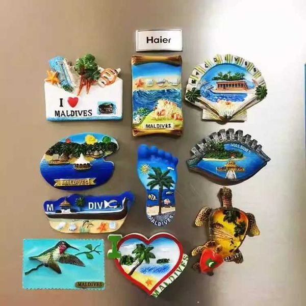 Maldives seascape Island magnet tourist souvenir refrigerator sticker accompanied by hand gift Y240816